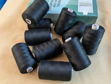 Black 900 metre Spool, 100% Polyester Sewing Thread