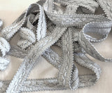 20cm wide silver grey braid trim. Ribbonmoon UK online haberdashery store.