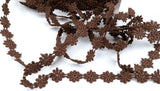 Brown crochet lace 13mm daisy trim