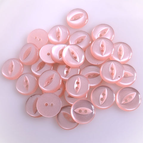 19mm pale pink fish eye buttons with two holes