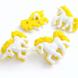 24mm yellow and white novelty kids shank button