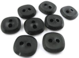 14mm black nylon 2 hole button with matte centre and glossy ringed rim.