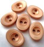 10mm x 14mm Oval Gloss Nylon 2 Hole Button - Dusky Apricot