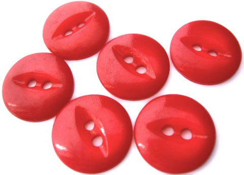 14mm Dusky Geranium Red 2 Hole Fish Eye Button