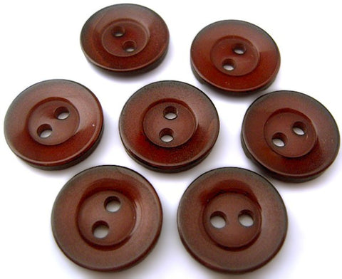 14mm redwood brown polyester 2 hole button