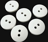 14mm White Matte Nylon 2 Hole Button