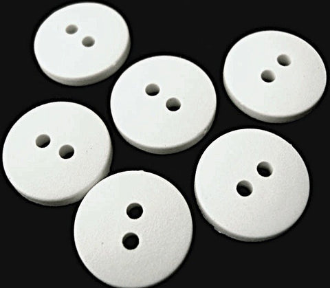 14mm White Matte Nylon 2 Hole Button