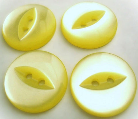 16mm Lemon Polyester Fish Eye 2 Hole Button