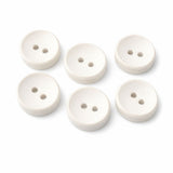14mm Natural White Chunky 2 Hole Button – glossy plastic with concave centre, sold individually