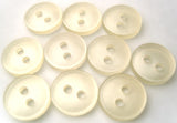11mm Yellowy Cream Polyester Shirt Type 2 Hole Button