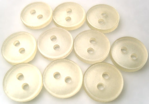 11mm Yellowy Cream Polyester Shirt Type 2 Hole Button