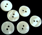 15mm Bridal White-Subtle Iridescence Polyester 2 Hole Button
