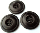 25mm Very Dark Brown (Black) Soft Sheen 4 Hole Button