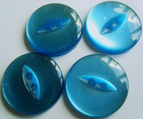 2 Hole Button | 19mm Polyester Fish Eye | Kingfisher Blue
