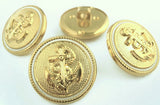 20mm Gold Gilded Poly Anchor Design Shank Button-Ivory Ring