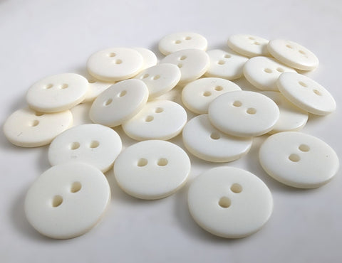 14mm Wide Ivory Cream Two Hole Smartie Button