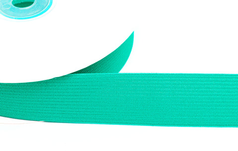 E050 25mm (1" inch) Jade Green Coloured Woven Flat Elastic.