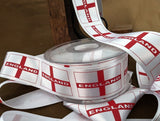 R4096 35mm Satin England Flag Printed Ribbon by Berisfords