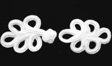 FROG16 8cm x 3cm approx White Frog Fastener with a Silky Sheen