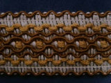 FT1056 48mm Mid Brown-Old Gold-Natural Vintage Corded Braid Trimming