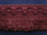 FT1114 45mm Pale Grape-Plum Looped Fringe on a Cord Decorated Braid