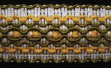 FT1196 47mm Natural-Moss Green-Gold Yellow Vintage Braid Trim
