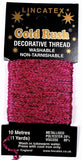 GLITHREAD08 Fuchsia Pink Metallic Glitter Thread, Washable,10 Metre Card