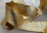 Clearance | 10 mtrs of 40mm Gold Textured Metallic Ribbon | Berisfords