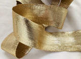 Clearance | 10 mtrs of 40mm Gold Textured Metallic Ribbon | Berisfords