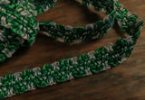 FT1528 11mm Emerald Green-White Woven Silk Sheen Braid Trimming