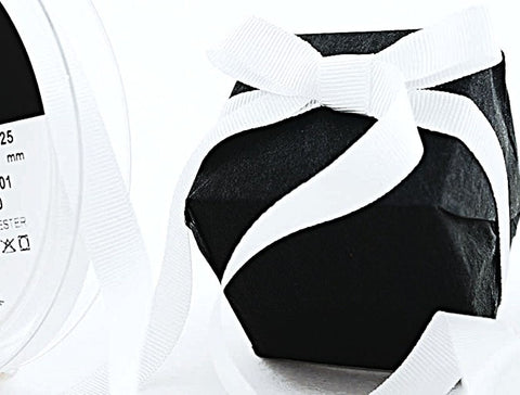 10mm White Grosgrain Ribbon | Berisfords 9401