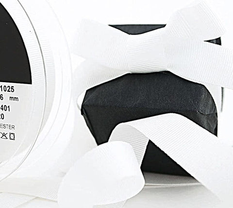 16mm White Grosgrain Ribbon | Berisfords 9401