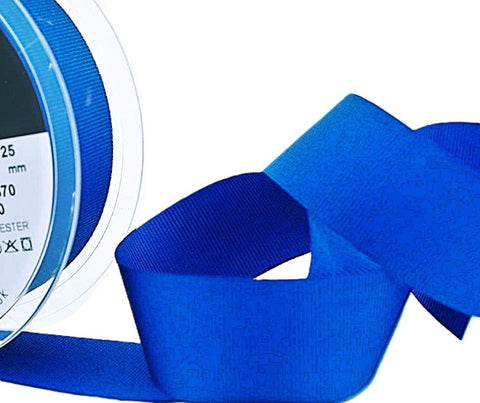 25mm Royal Blue Grosgrain Ribbon | Berisfords 9570