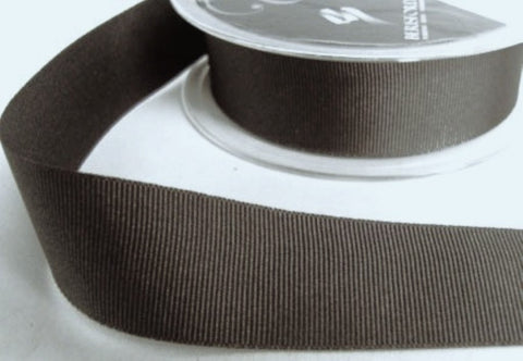 25mm Smoked Grey Grosgrain Ribbon | Berisfords 9720