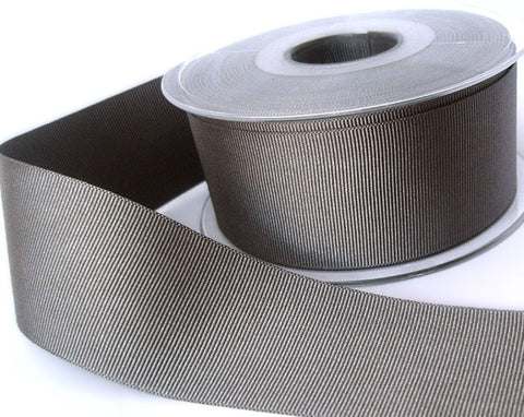40mm Dark Grey Polyester Grosgrain Ribbon | Berisfords