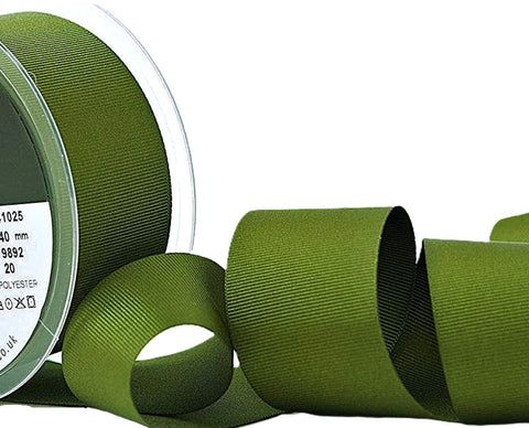 40mm Moss Green Grosgrain Ribbon | Berisfords 9892