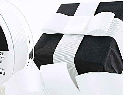 40mm White Grosgrain Ribbon | Berisfords 9401
