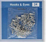 HOOKEYE18 Silver Size 3 Hook and Eyes, 24 sets in each pack