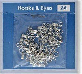 HOOKEYE18 Silver Size 3 Hook and Eyes, 24 sets in each pack