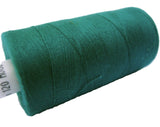 Jade green 67 Coats Moon Spun Polyester Sewing Thread on 1000 yard spool for machine and hand sewing projects.