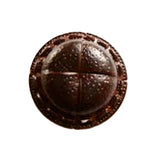 16mm Deep Chestnut Brown Leather Effect Shank Button
