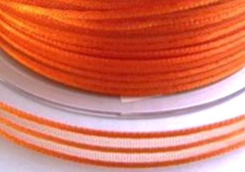 11mm Orange Delight Satin and Sheer Striped Ribbon