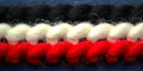 25mm Vintage Wooly Braid Striped Trim | Black, Ivory & Red