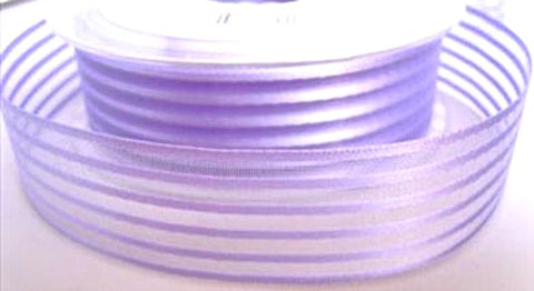 25mm Pale Iris Satin & Sheer Stripe Ribbon