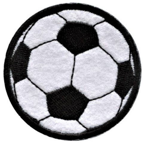 M015 55mm Black-White Iron on Football Motif Patch