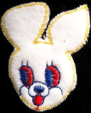 M033 47 x 55mm Bunny Rabbit Sew on Wooly Felt-Embroidered Motif