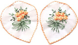 M289 76mm x 93mm White-Peach-Green Embroidered Flower Applique
