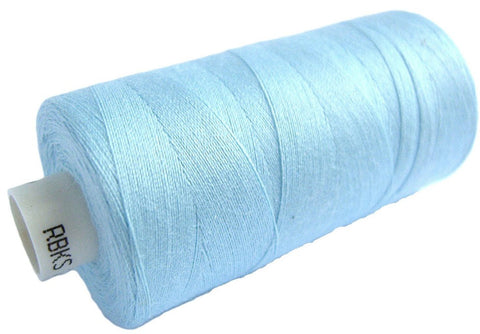 Bright Sky Blue 231 Coats Moon Spun Polyester Sewing Thread on 1000 yard spool for machine and hand sewing projects.