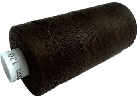 Dark Brown 61 Coats Moon Spun Polyester Sewing Thread on 1000 yard spool for machine and hand sewing projects.