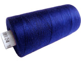 Dark Royal Blue 01 Coats Moon Spun Polyester Sewing Thread on 1000 yard spool for machine and hand sewing projects.